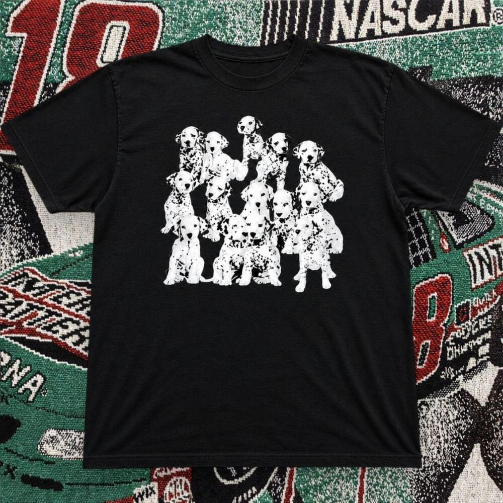 Dalmatian Puppies Graphic Tee Black Unisex
